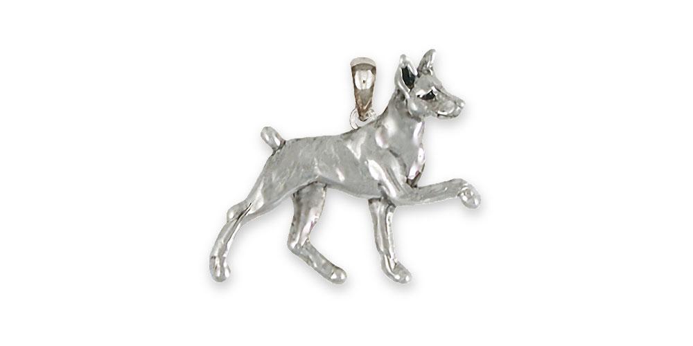 Min Pin Charms Min Pin Pendant Sterling Silver Miniature Pinscher Jewelry Min Pin jewelry