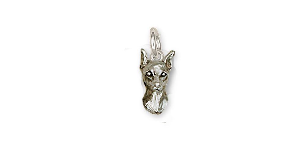 Min Pin Charms Min Pin Charm Sterling Silver Miniature Pinscher Jewelry Min Pin jewelry