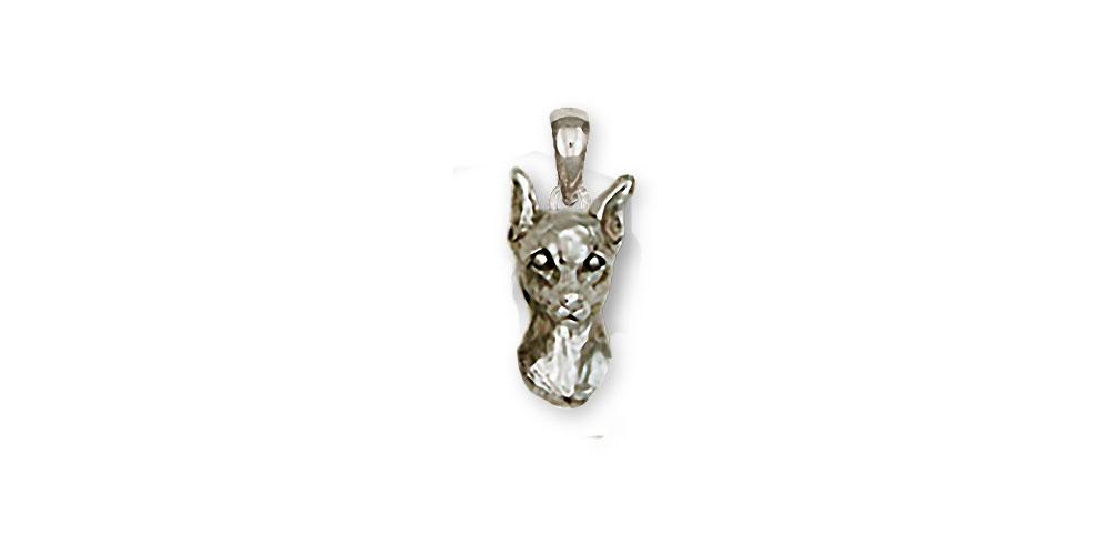 Min Pin Charms Min Pin Pendant Sterling Silver Miniature Pinscher Jewelry Min Pin jewelry