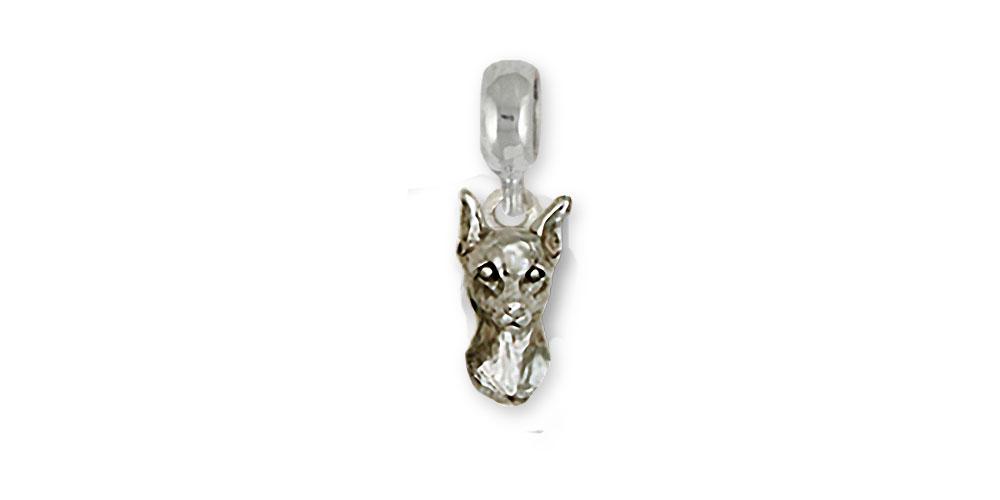 Min Pin Charms Min Pin Charm Slide Sterling Silver Miniature Pinscher Jewelry Min Pin jewelry