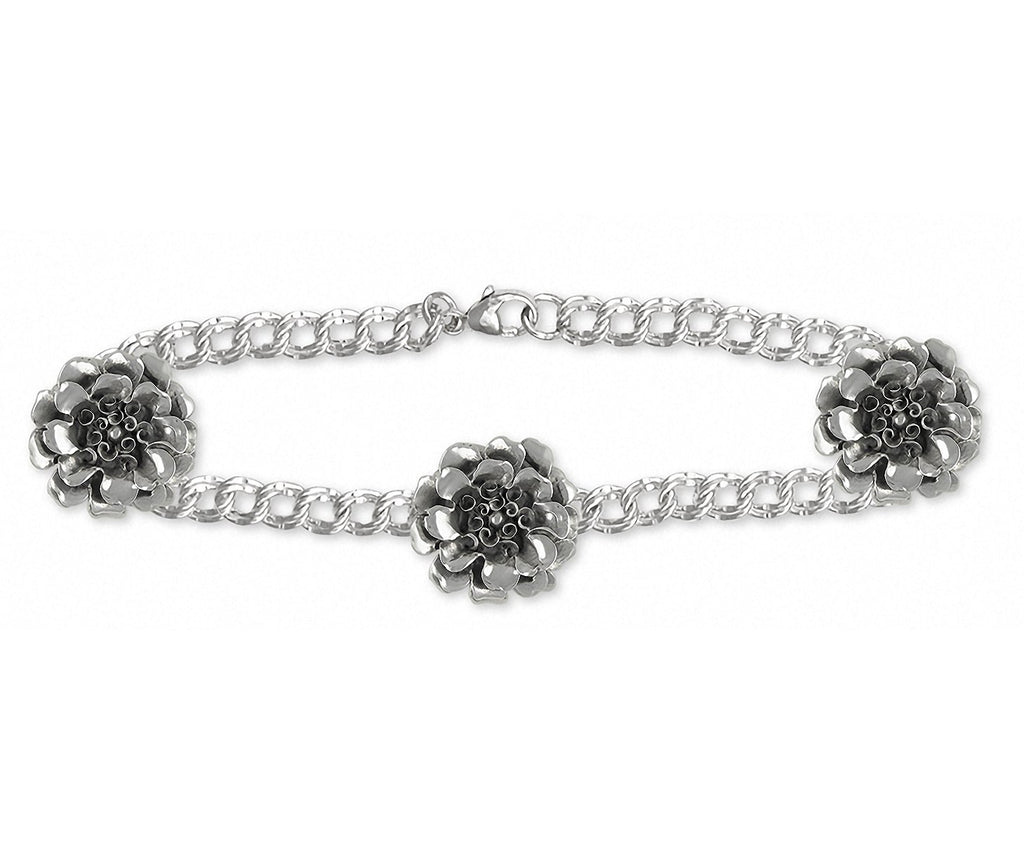 Marigold Charms Marigold Bracelet Sterling Silver Flower Jewelry Marigold jewelry