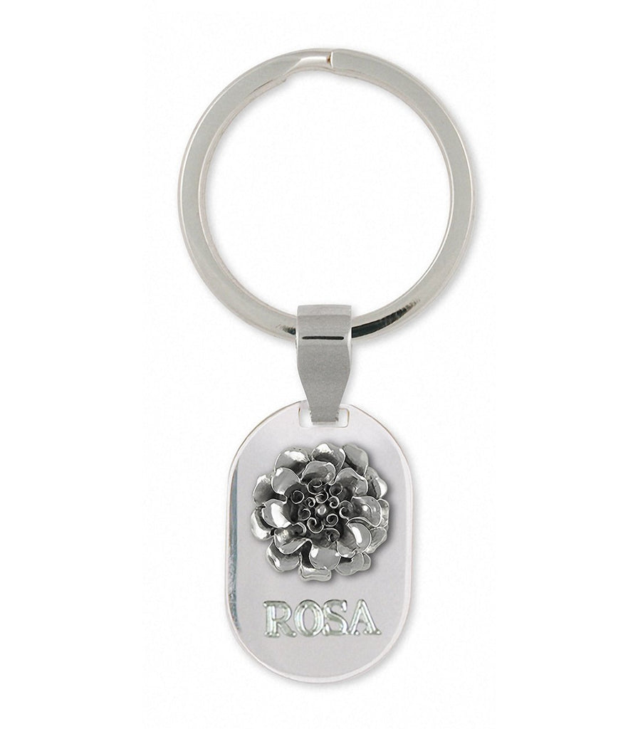 Marigold Charms Marigold Key Ring Sterling Silver Flower Jewelry Marigold jewelry