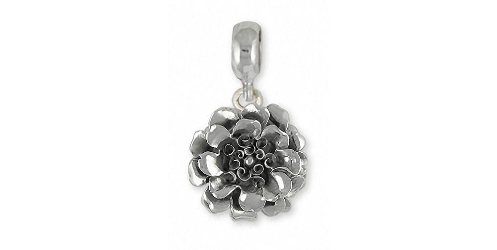 Marigold Charms Marigold Charm Slide Sterling Silver Flower Jewelry Marigold jewelry