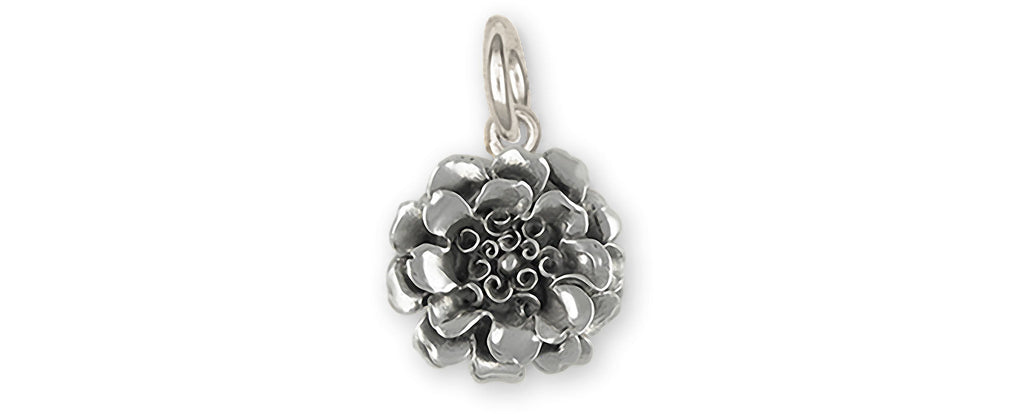 Marigold Charms Marigold Charm Sterling Silver Marigold Flower Jewelry Marigold jewelry