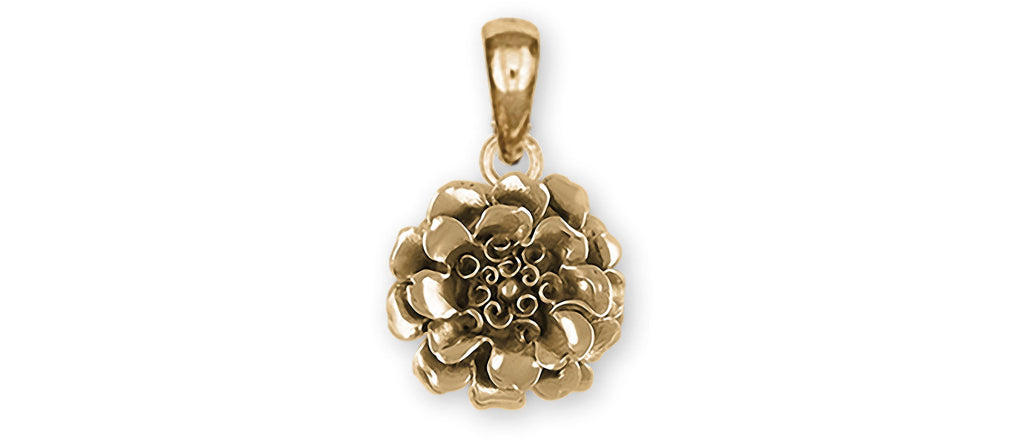 Marigold Charms Marigold Pendant 14k Yellow Gold Marigold Flower Jewelry Marigold jewelry