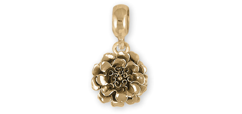 Marigold Charms Marigold Charm Slide 14k Yellow Gold Marigold Flower Jewelry Marigold jewelry