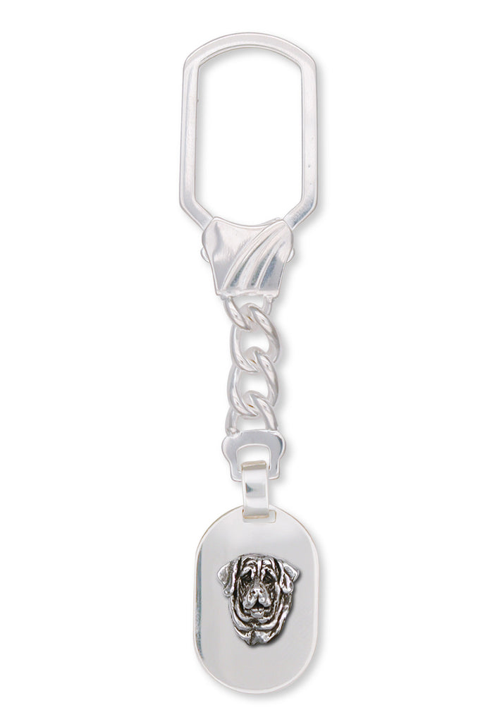 Mastiff Charms Mastiff Key Ring Sterling Silver Dog Jewelry Mastiff jewelry