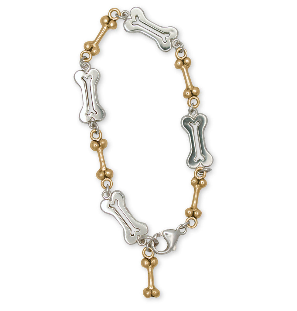 Dog Bone Charms Dog Bone Bracelet Silver And Gold Dog Jewelry Dog Bone jewelry