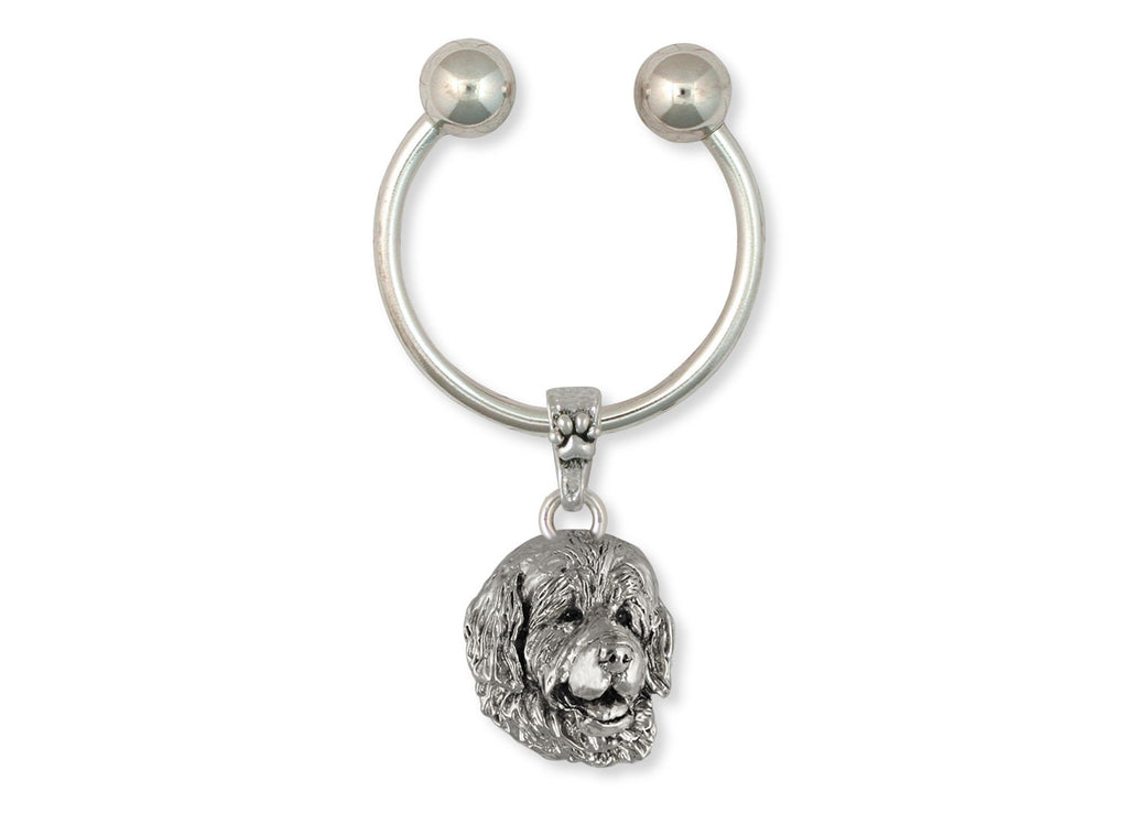 Newfoundland Charms Newfoundland Key Ring Sterling Silver Dog Jewelry Newfoundland jewelry