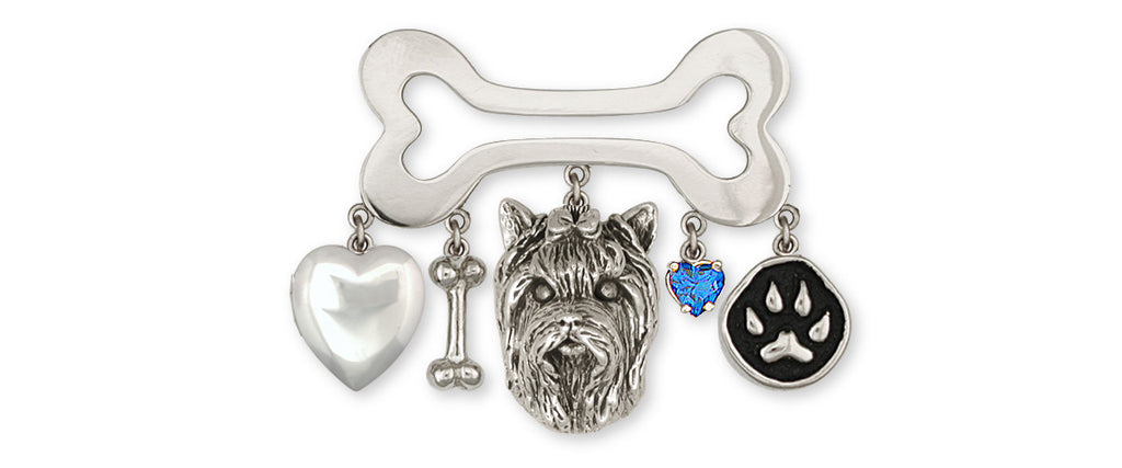 Yorkie Yorkshire Terrier Charms Yorkie Yorkshire Terrier Brooch Pin Sterling Silver Dog Jewelry Yorkie Yorkshire Terrier jewelry