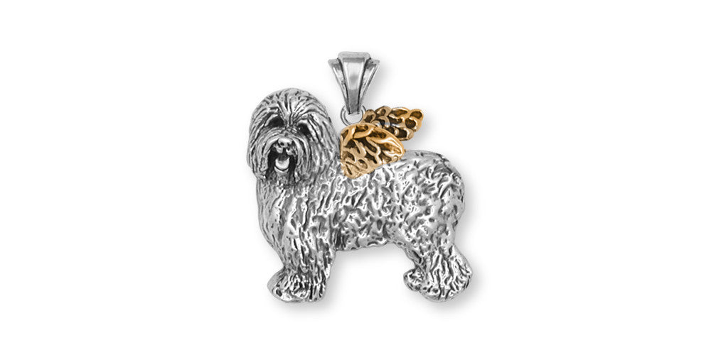 Old English Sheepdog Charms Old English Sheepdog Pendant Silver And Gold Dog Jewelry Old English Sheepdog jewelry