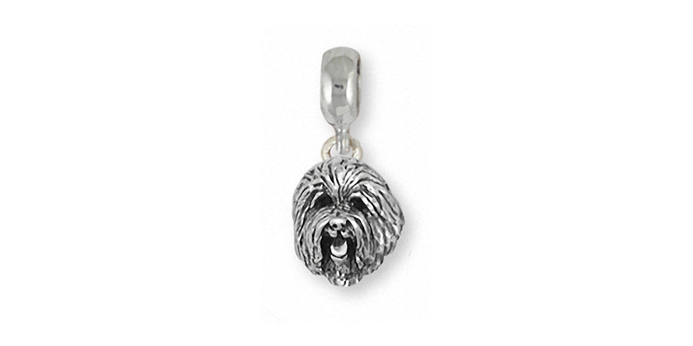 Old English Sheepdog Charms Old English Sheepdog Charm Slide Sterling Silver Dog Jewelry Old English Sheepdog jewelry