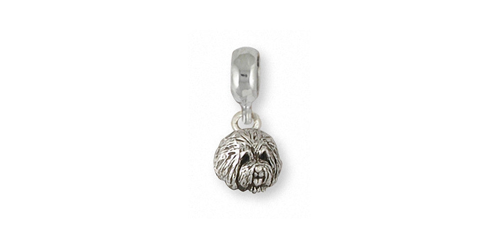 Old English Sheepdog Charms Old English Sheepdog Charm Slide Sterling Silver Dog Jewelry Old English Sheepdog jewelry