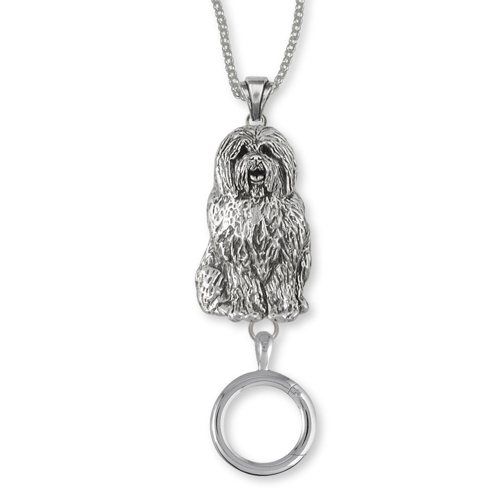 Old English Sheepdog Charms Old English Sheepdog Charm Holder Sterling Silver Dog Jewelry Old English Sheepdog jewelry