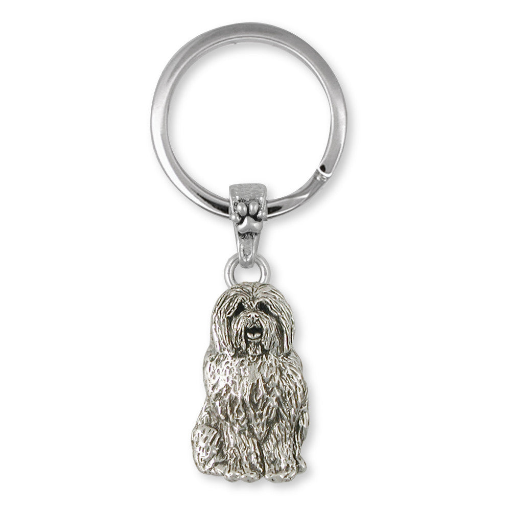Old English Sheepdog Charms Old English Sheepdog Key Ring Sterling Silver Dog Jewelry Old English Sheepdog jewelry