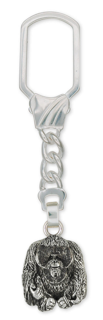 Orangutan Monkey Key Ring Handmade Sterling Silver Jewelry OG1-K