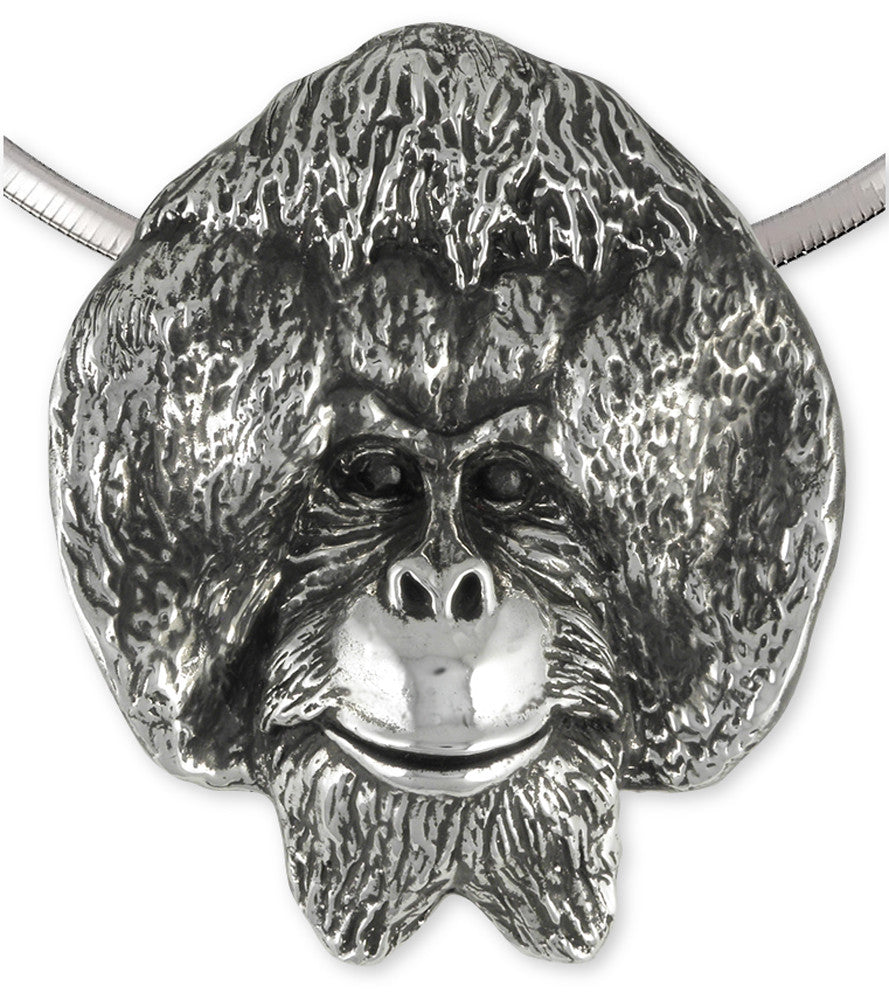 Orangutan Monkey Pendant Handmade Sterling Silver Jewelry OG2-P