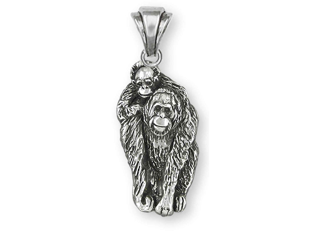 Orangutan Charms Orangutan Pendant Sterling Silver Orangutan And Baby Jewelry Orangutan jewelry