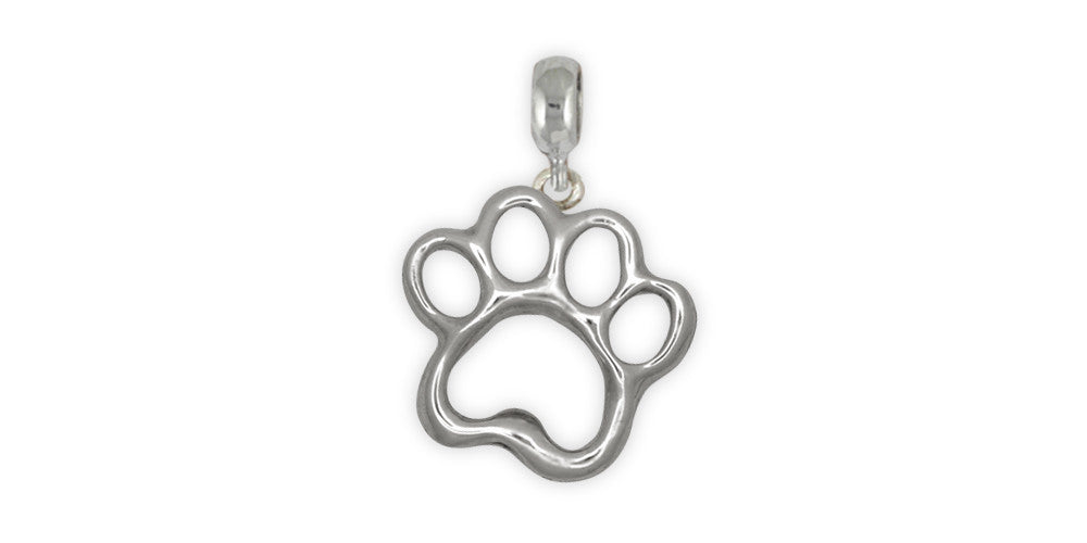 Dog Paw Charms Dog Paw Charm Slide Sterling Silver Dog Jewelry Dog Paw jewelry