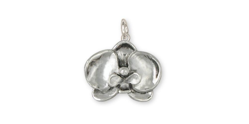 Orchid Charms Orchid Charm Sterling Silver Flower Jewelry Orchid jewelry