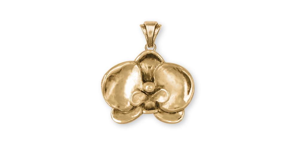 Orchid Charms Orchid Pendant 14k Gold Flower Jewelry Orchid jewelry