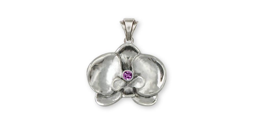 Orchid Charms Orchid Pendant Sterling Silver Flower Jewelry Orchid jewelry