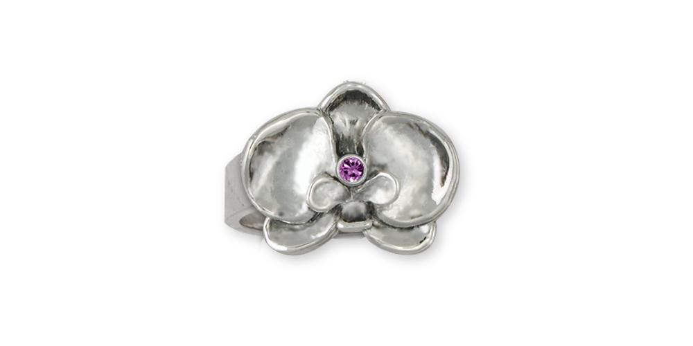 Orchid Charms Orchid Ring Sterling Silver Flower Jewelry Orchid jewelry