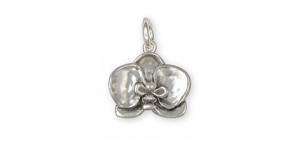 Orchid Charms Orchid Charm Sterling Silver Flower Jewelry Orchid jewelry