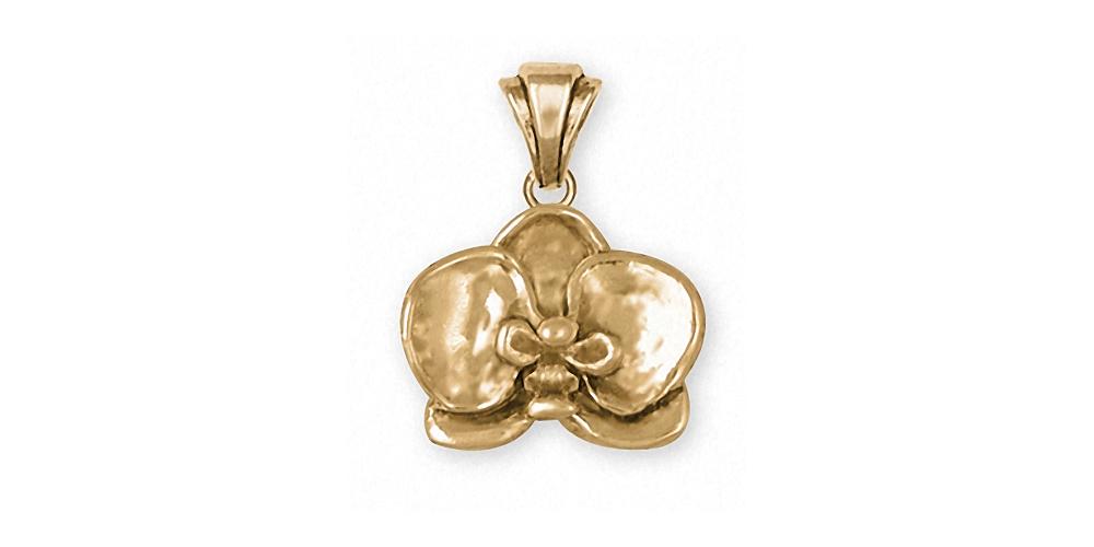 Orchid Charms Orchid Pendant 14k Gold Flower Jewelry Orchid jewelry