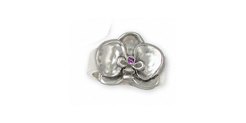 Orchid Charms Orchid Ring Sterling Silver Flower Jewelry Orchid jewelry