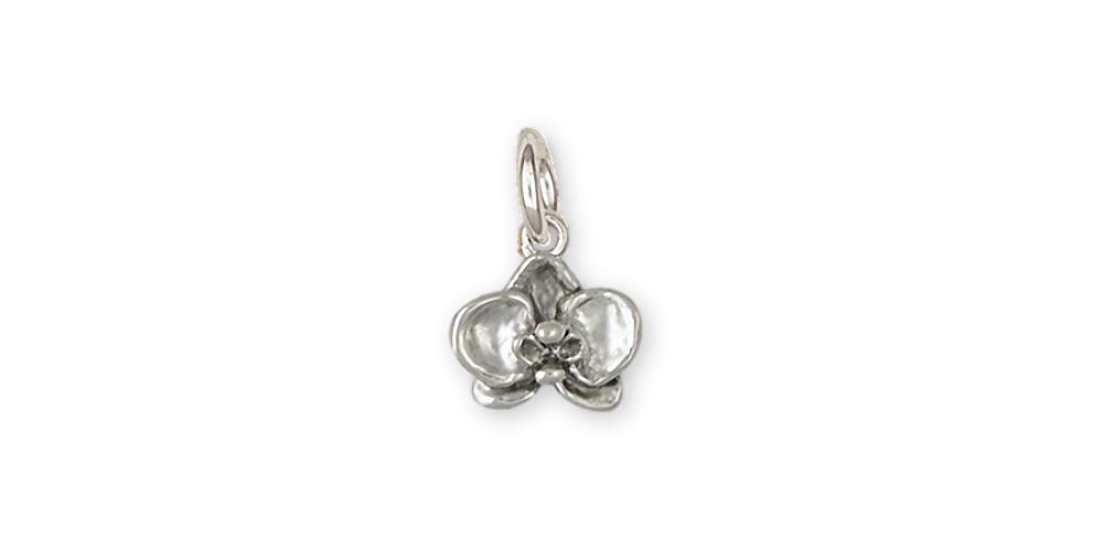 Orchid Charms Orchid Charm Sterling Silver Flower Jewelry Orchid jewelry