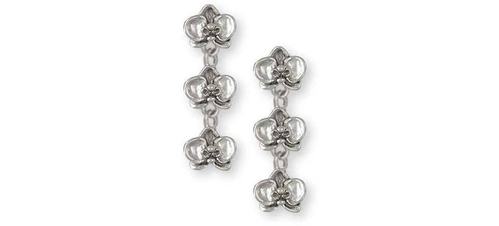 Orchid Charms Orchid Earrings Sterling Silver Orchid Jewelry Orchid jewelry