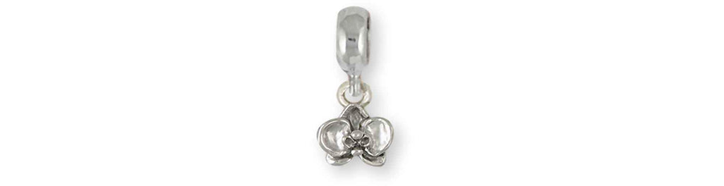 Orchid Charms Orchid Charm Slide Sterling Silver Orchid Jewelry Orchid jewelry