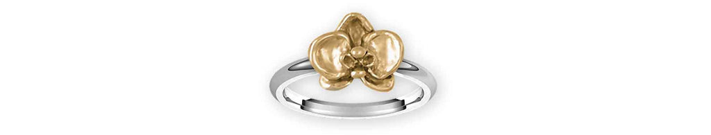 Orchid Charms Orchid Ring Silver And 14k Gold Orchid Jewelry Orchid jewelry