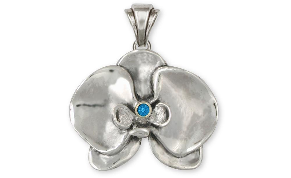 Orchid Charms Orchid Pendant Sterling Silver Flower Jewelry Orchid jewelry