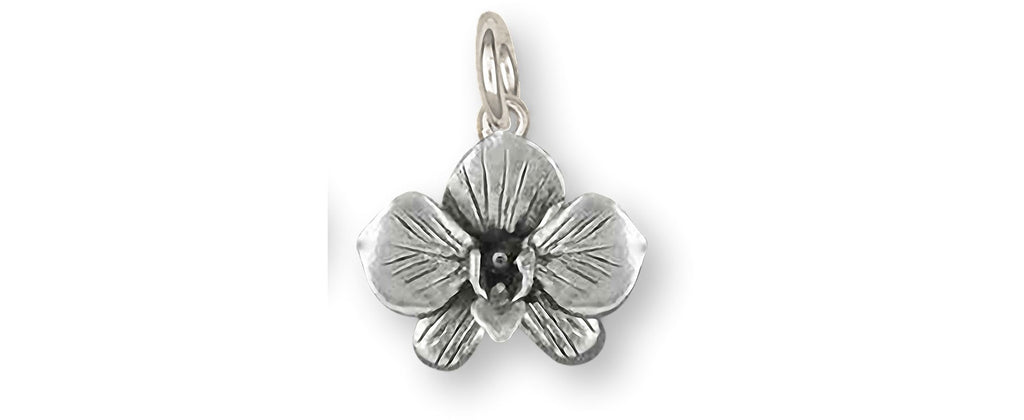 Orchid Charms Orchid Charm Sterling Silver Orchid Flower Jewelry Orchid jewelry