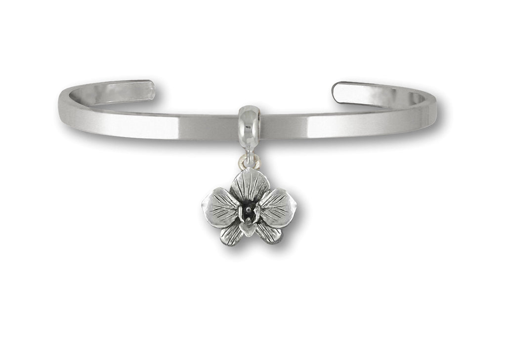 Orchid Charms Orchid Bracelet Sterling Silver Orchid Flower Jewelry Orchid jewelry