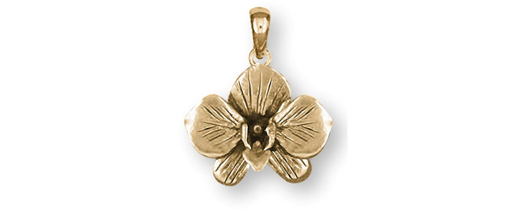 Orchid Charms Orchid Pendant 14k Gold Orchid Flower Jewelry Orchid jewelry