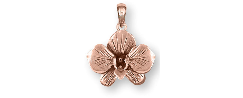 Orchid Charms Orchid Charm Slide 14k Rose Gold Orchid Flower Jewelry Orchid jewelry
