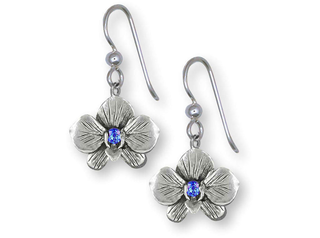 Orchid Charms Orchid Earrings Sterling Silver Orchid Flower Birthstone Jewelry Orchid jewelry