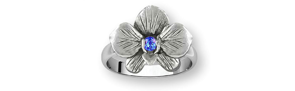 Orchid Charms Orchid Ring Sterling Silver Orchid Flower Birthstone Jewelry Orchid jewelry