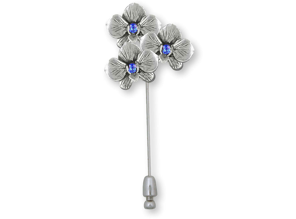 Orchid Charms Orchid Brooch Pin Sterling Silver Orchid Flowerbirthstone Jewelry Orchid jewelry