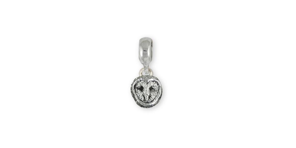 Barn Owl Charms Barn Owl Charm Slide Sterling Silver Owl Jewelry Barn Owl jewelry