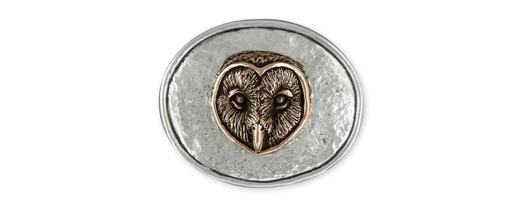 Owl Charms Owl Mans Belt Buckle Sterling Silver And Ancient Bronze Owl Jewelry Owl jewelry