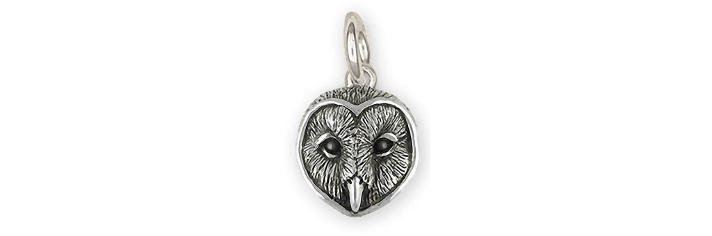 Barn Owl Charms Barn Owl Charm Sterling Silver Barn Owl Jewelry Barn Owl jewelry
