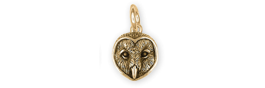 Barn Owl Charms Barn Owl Charm 14k Gold Barn Owl Jewelry Barn Owl jewelry