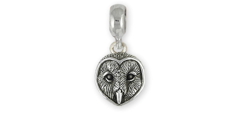 Barn Owl Charms Barn Owl Charm Slide Sterling Silver Barn Owl Jewelry Barn Owl jewelry