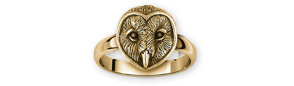Barn Owl Charms Barn Owl Ring 14k Gold Barn Owl Jewelry Barn Owl jewelry