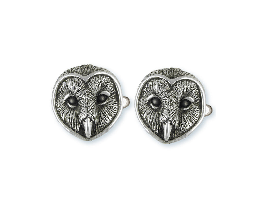 Barn Owl Charms Barn Owl Cufflinks Sterling Silver Bird Jewelry Barn Owl jewelry