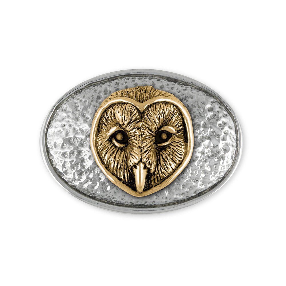 Owl Charms Owl Belt Buckle Sterling Silver And Yellow Bronze Bird Jewelry Owl jewelry
